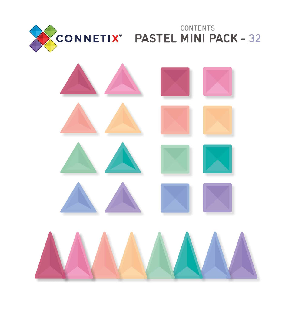 Connetix Pastel Mini Pack 32 pc - The Mini Branch