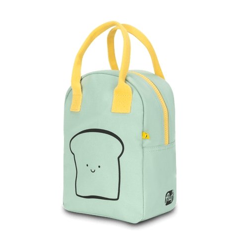 Fluf Zipper Lunch Bag - Happy Bread / Mint - The Mini Branch