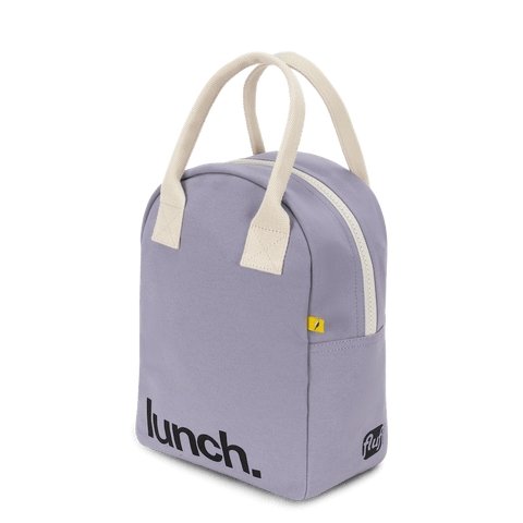 Fluf Zipper Lunch Bag - 'Lunch' Lavender - The Mini Branch