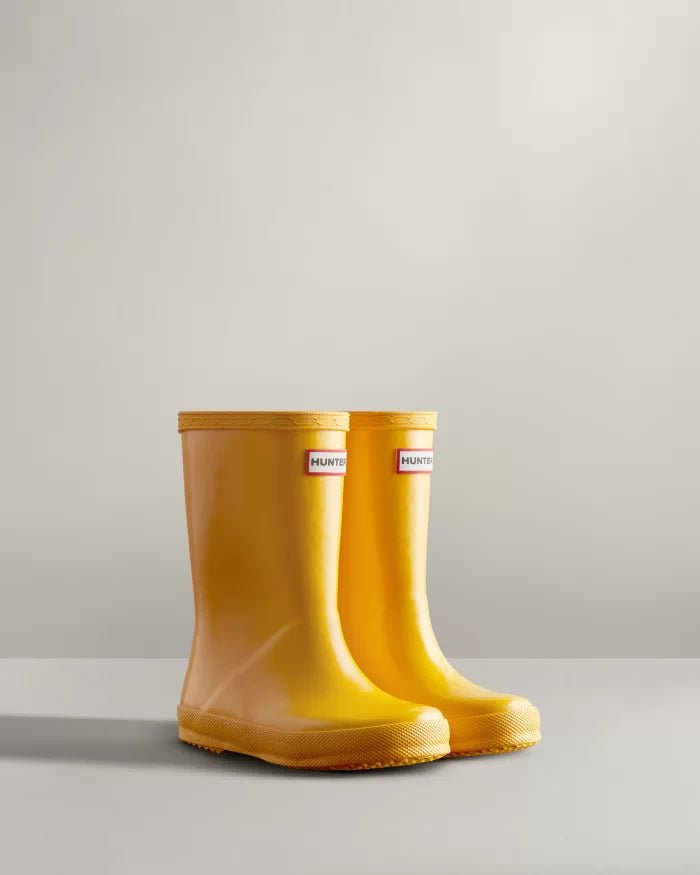 Hunter Little Kids Original First Classic Gloss Boot - Yellow - The Mini Branch
