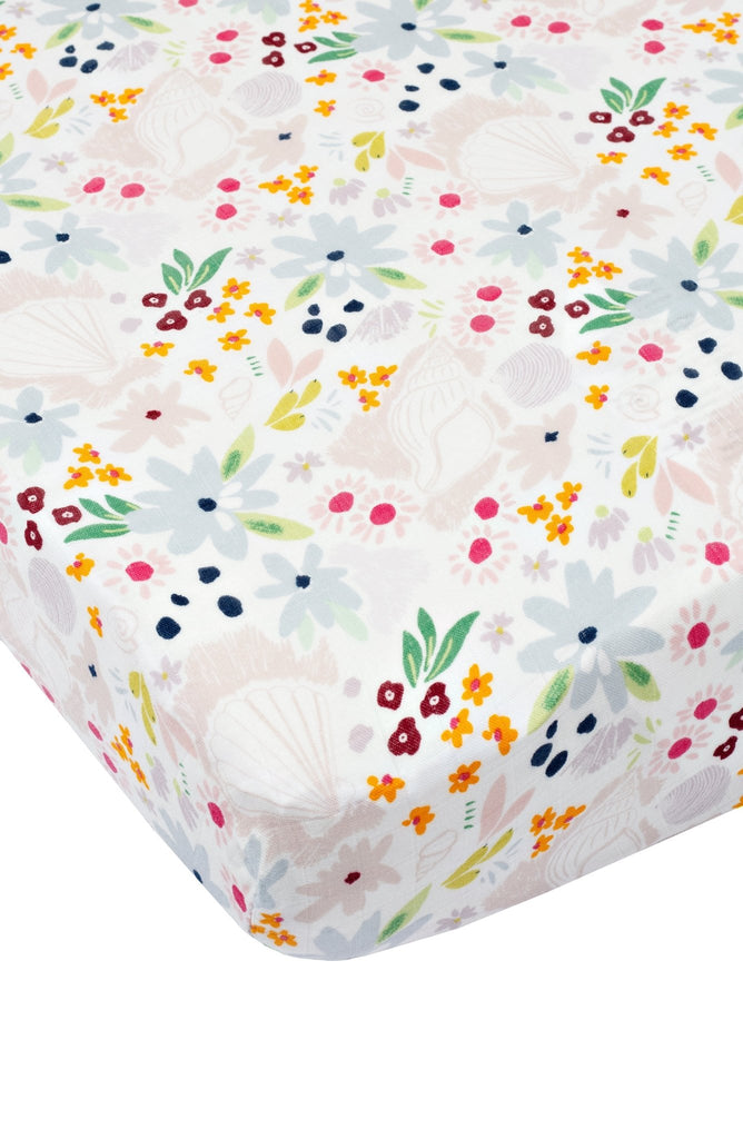 Loulou Lollipop - Fitted Crib Sheet - Shell Floral - The Mini Branch