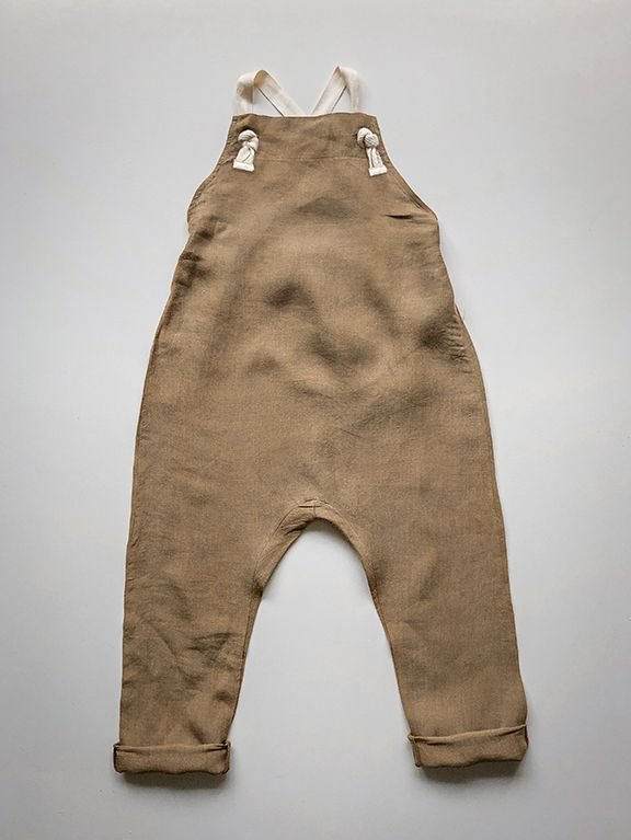The Simple Folk Linen Overall - Camel - The Mini Branch