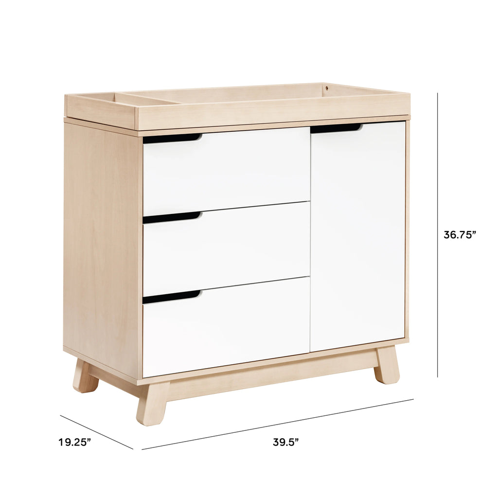 Babyletto Hudson 3 - Drawer Changer Dresser - Washed Natural/White - The Mini Branch