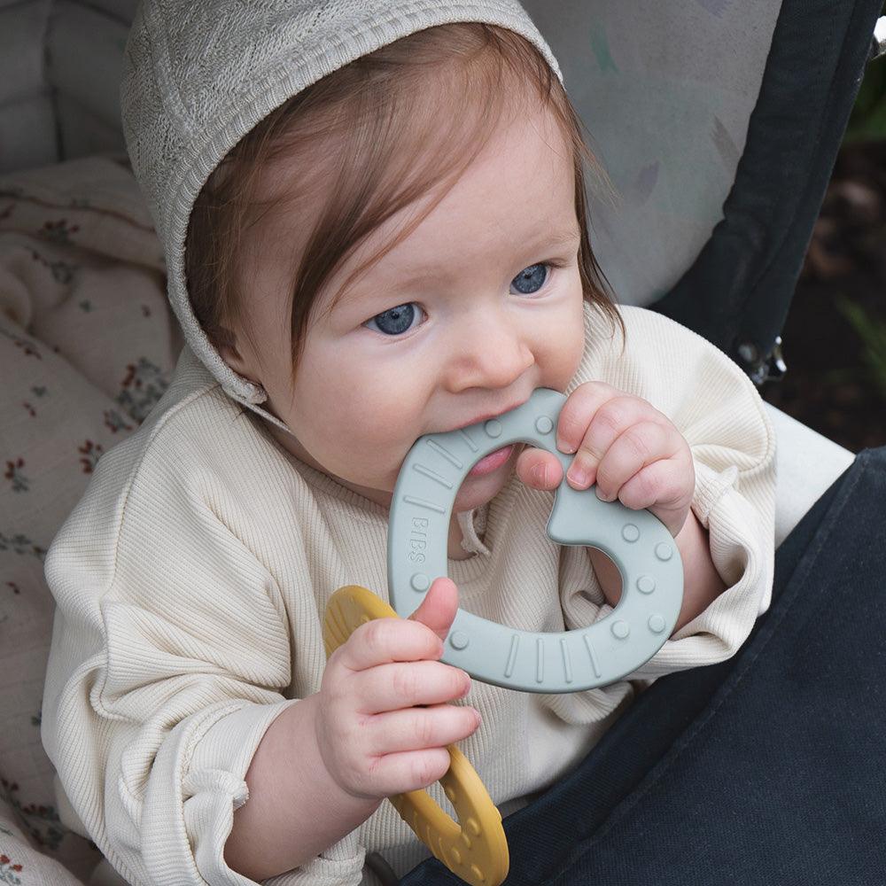 BIBS Baby Bitie Teether - Heart - Pink Plum - The Mini Branch