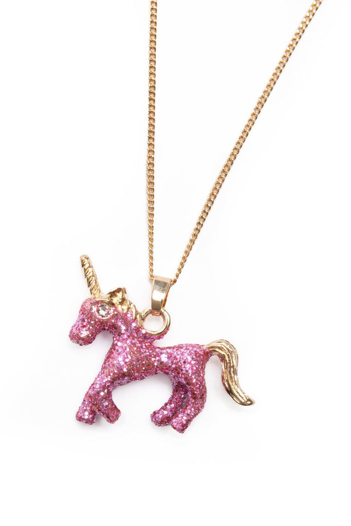 Great Pretenders Glitter Pink Unicorn Necklace and Ring Set - The Mini Branch