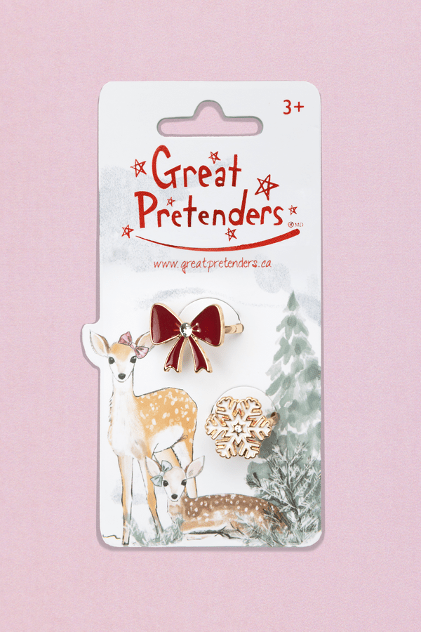 Great Pretenders Holiday Bow & Snowflake Ring Set - The Mini Branch