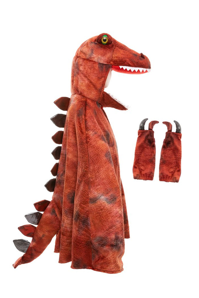 Great Pretenders Red & Black Grandasaurus T - Rex Cape with Claws - 4 - 6 - The Mini Branch