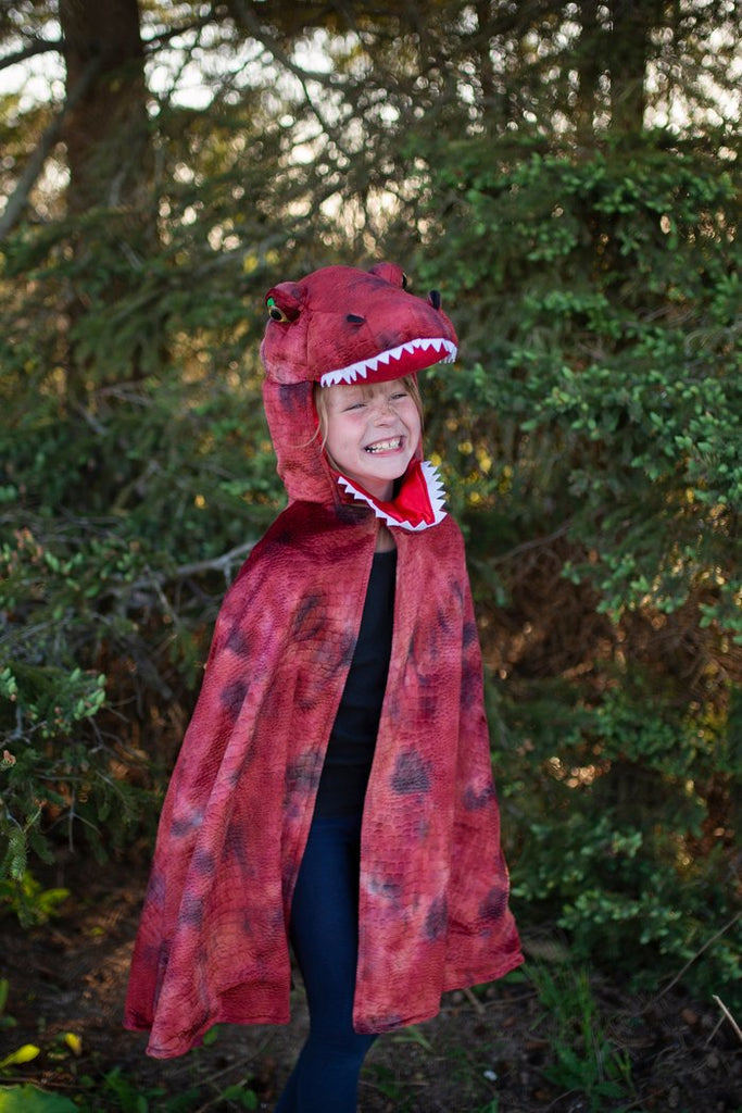 Great Pretenders Red & Black Grandasaurus T - Rex Cape with Claws - 4 - 6 - The Mini Branch