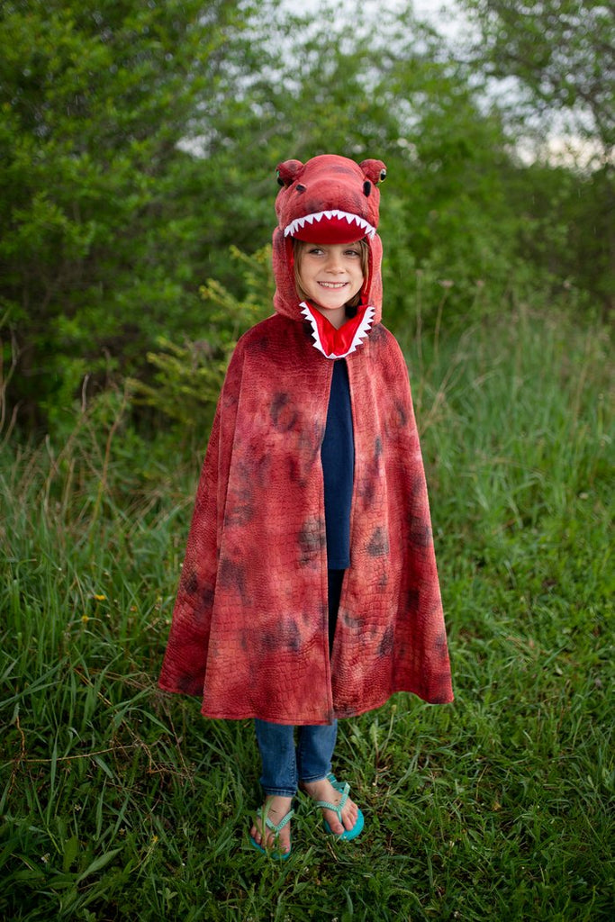 Great Pretenders Red & Black Grandasaurus T - Rex Cape with Claws - 4 - 6 - The Mini Branch