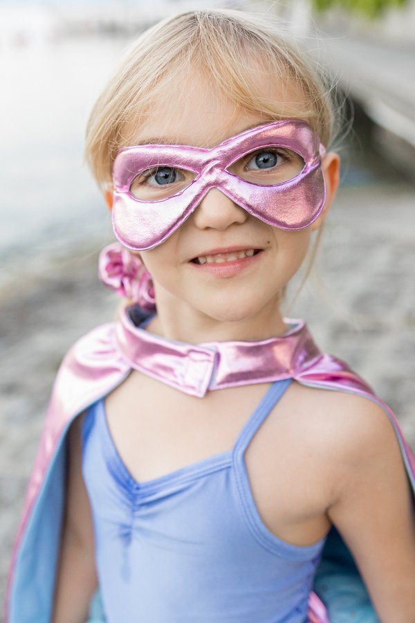 Great Pretenders Super - duper Tutu, Cape & Mask, Metallic Pink & Light Blue - 5 - 6T - The Mini Branch