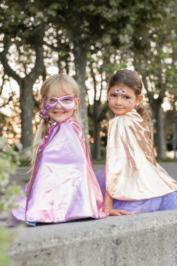 Great Pretenders Super - duper Tutu, Cape & Mask, Metallic Pink & Light Blue - 5 - 6T - The Mini Branch