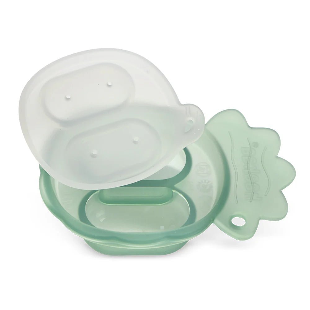 Haakaa Freeze - N - Feed Mini Combo - Blush Feeder + Pea Green Tray - The Mini Branch