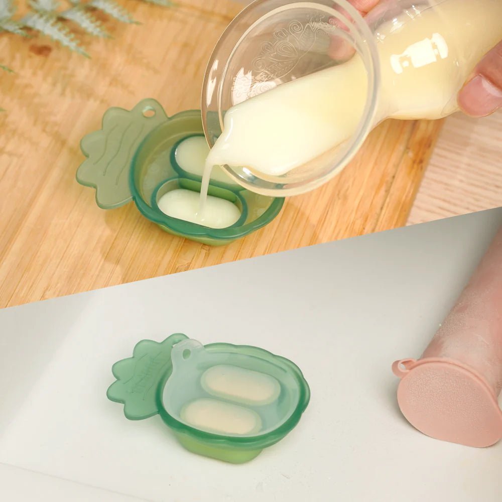 Haakaa Freeze - N - Feed Mini Combo - Lavender Feeder + Pea Green Tray - The Mini Branch