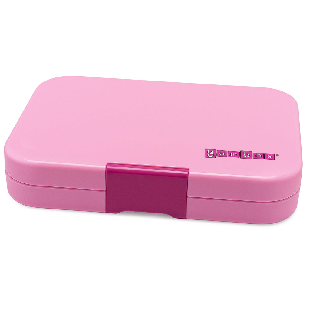 Leakproof Yumbox Tapas Bento Lunch Box - 4 Compartment - Capri Pink With Rainbow Tray - The Mini Branch