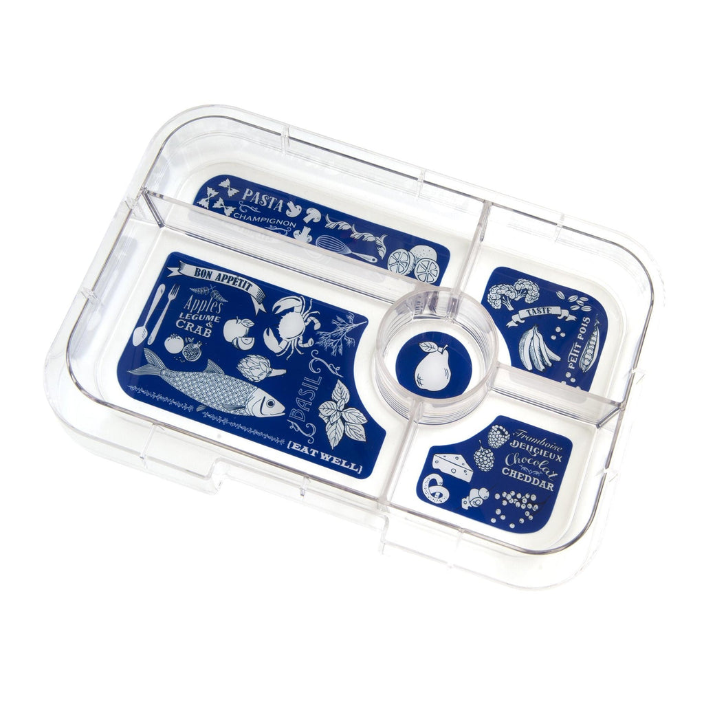 Leakproof Yumbox Tapas Bento Lunch Box - 5 Compartment - Antibes Blue With Bon Appetit Tray - The Mini Branch