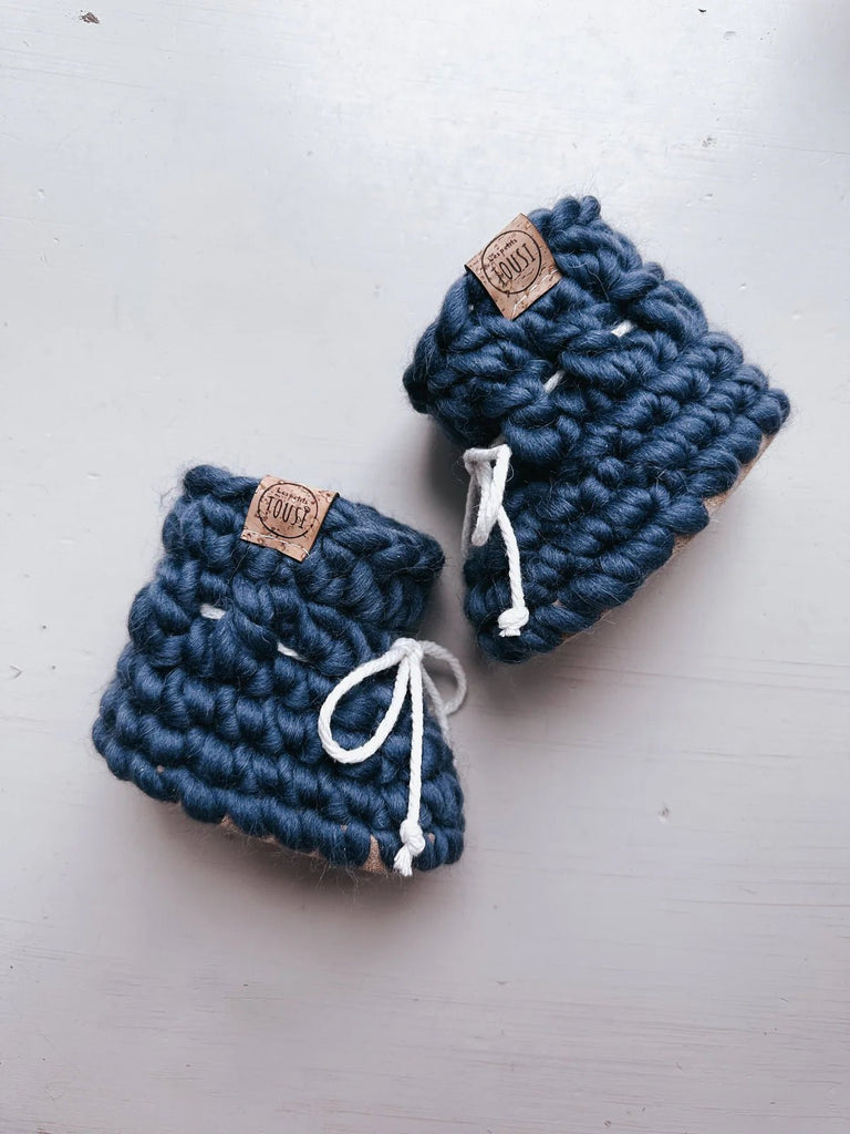 Les Petits Tousi Classic Mini Slippers - Navy Blue - The Mini Branch