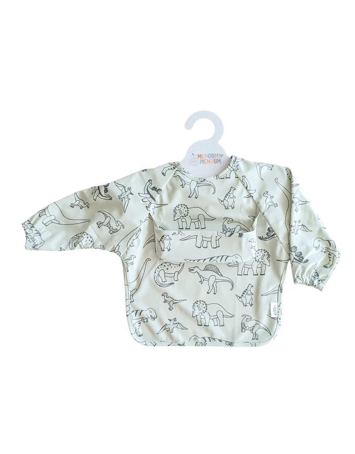 Menoum Menoum Bavoir a manches longues (Long - sleeved bib) - Dinosaure - The Mini Branch