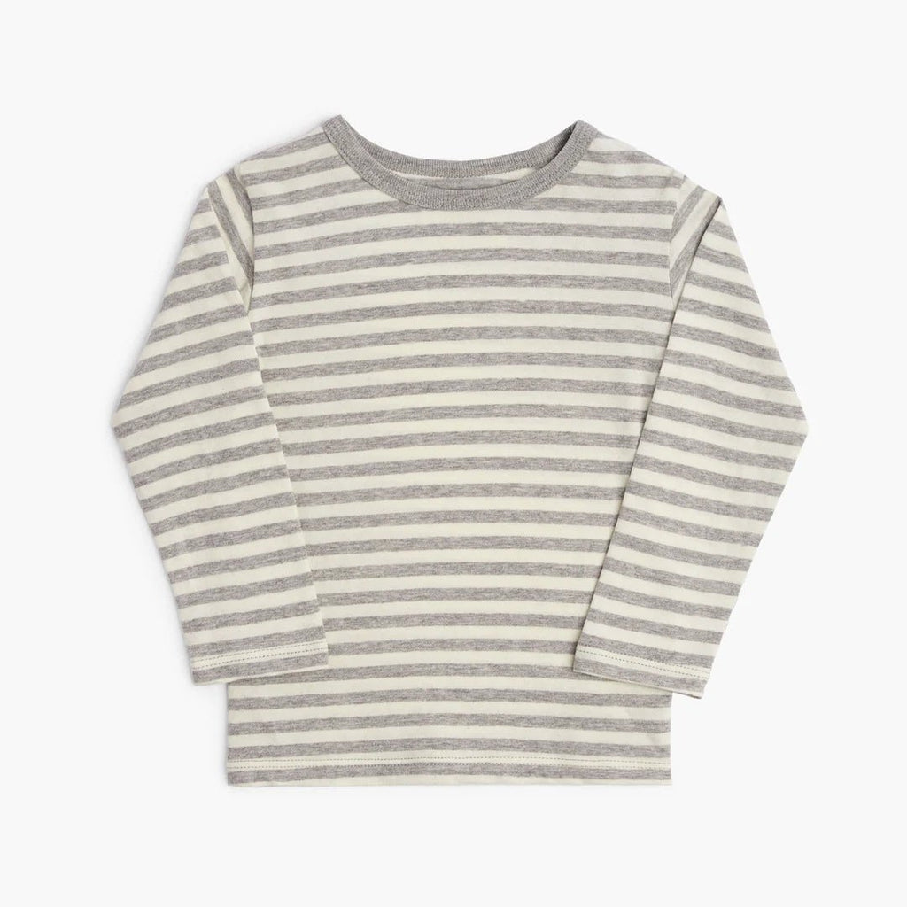 Mini Mioche Cloud Long Sleeve Tee - Heather Grey Stripe - The Mini Branch