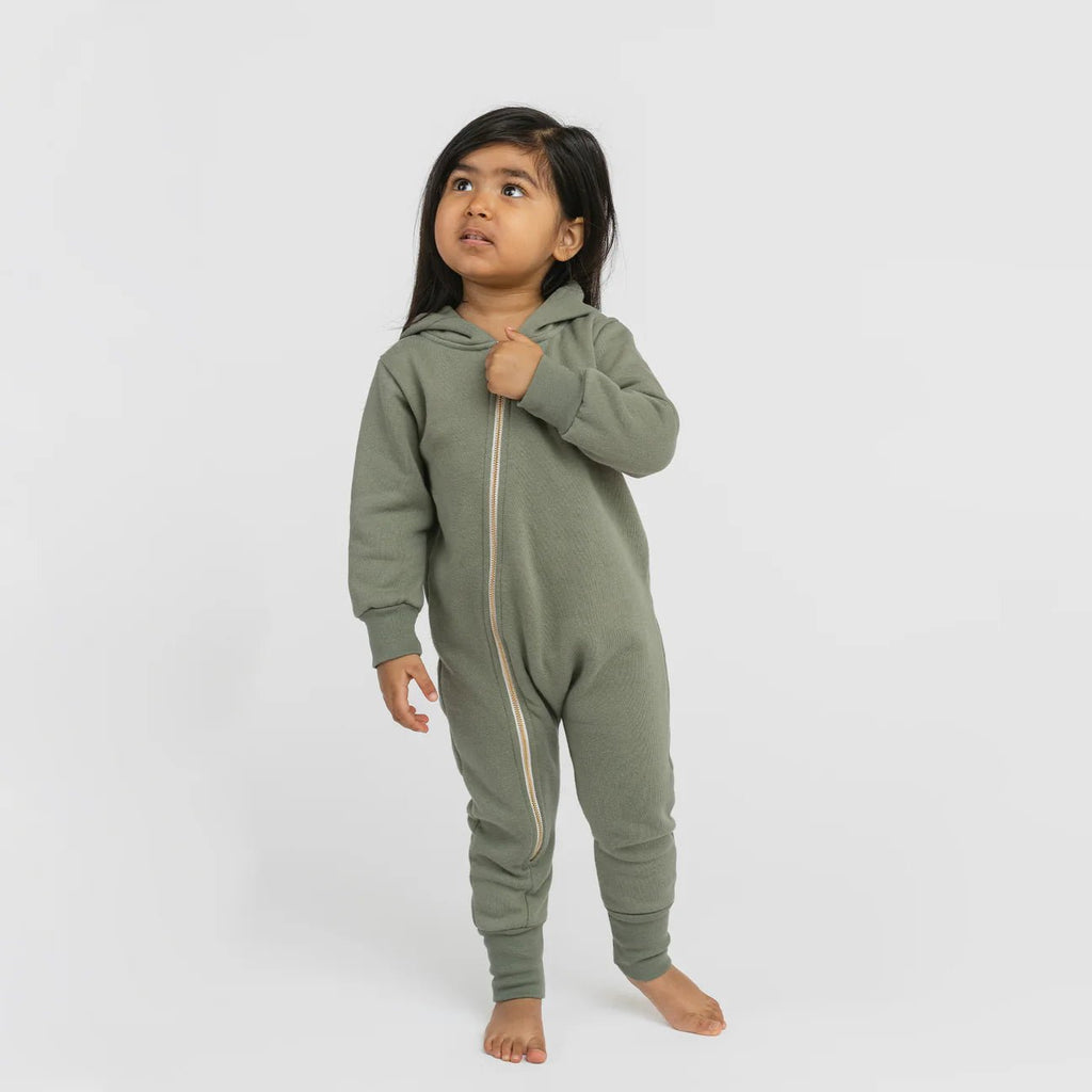 Mini Mioche Plush Biker Romper - Thyme - The Mini Branch