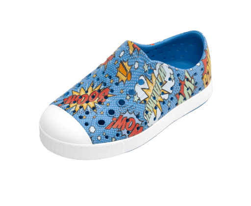 Native Jefferson Sugarlite Print Big Kids - Resting Blue/ Shell White/ Boom Pow - The Mini Branch