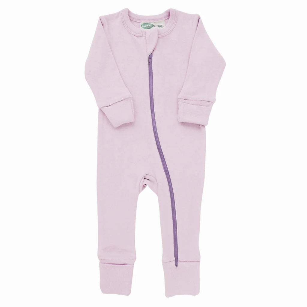 Parade Organic Essential Basic '2 - Way' Zipper Romper - Long Sleeve - Lavender - The Mini Branch