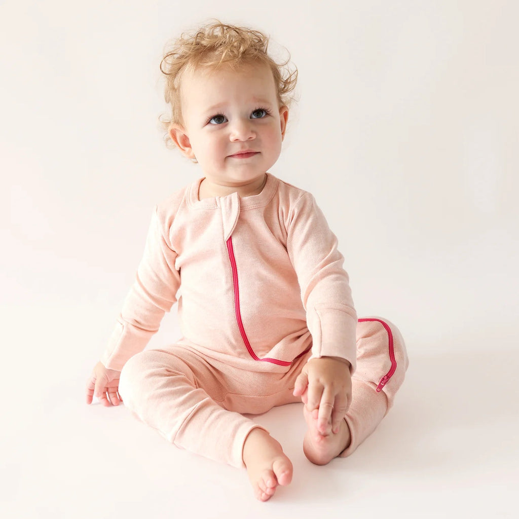 Parade Organic Snuggle Soft Melange '2 - Way' Zipper Romper - Light Grey Melange - The Mini Branch