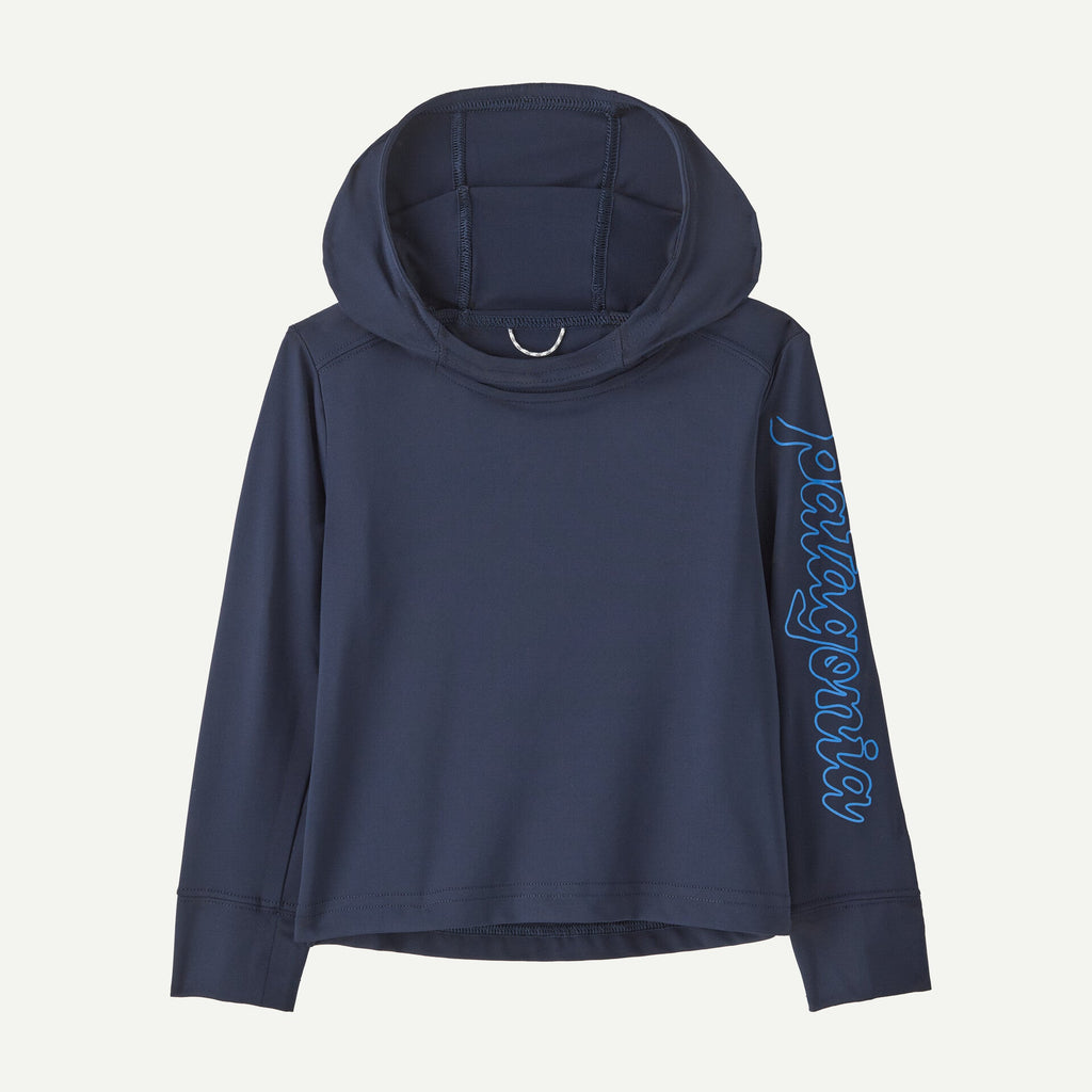 Patagonia Baby Capilene Silkweight Hoody - Fitz Script: New Navy - The Mini Branch