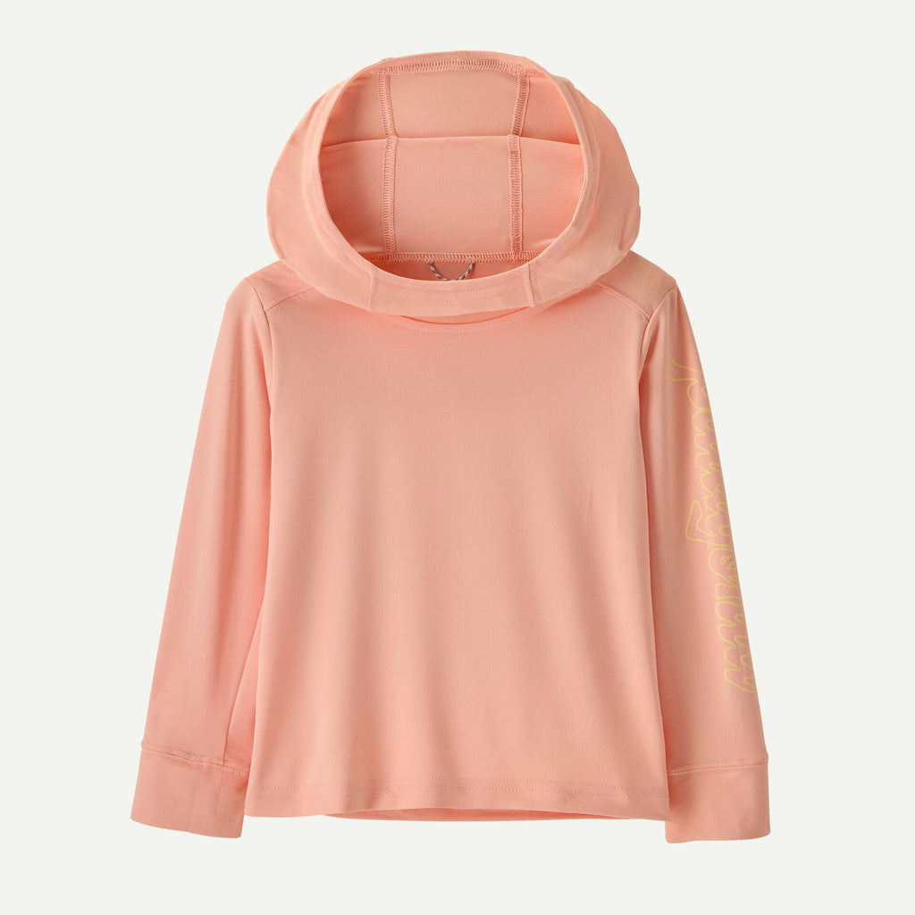 Patagonia Baby Capilene Silkweight Hoody - Fitz Script: Sunlit Pink - The Mini Branch
