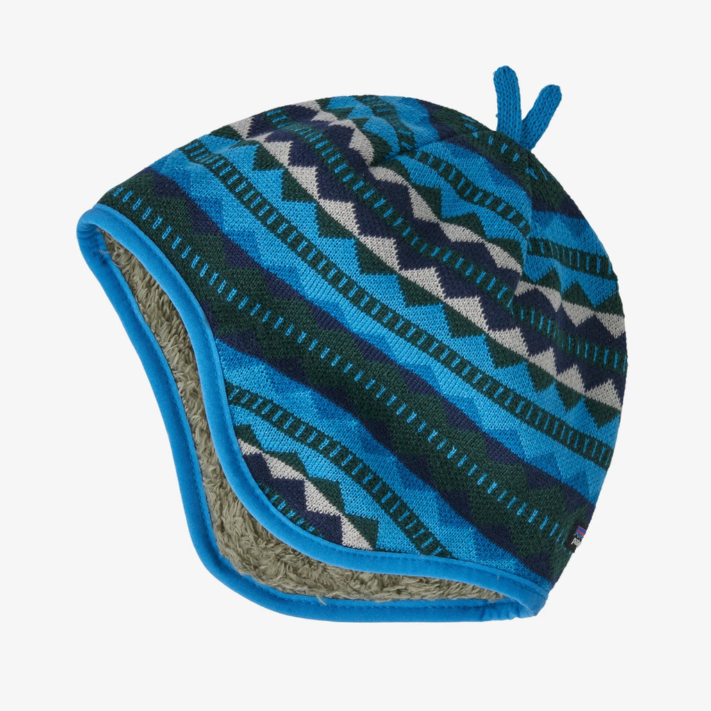 Patagonia Baby Reversible Beanie - Diamond Stripe: Vessel Blue - The Mini Branch