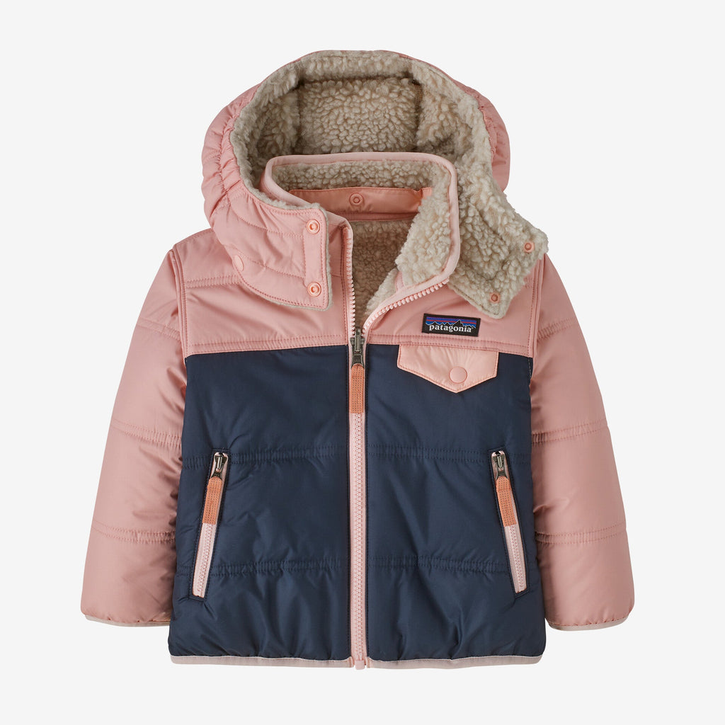 Patagonia Baby Reversible Tribbles Hoody - New Navy w/Mallow Pink - The Mini Branch