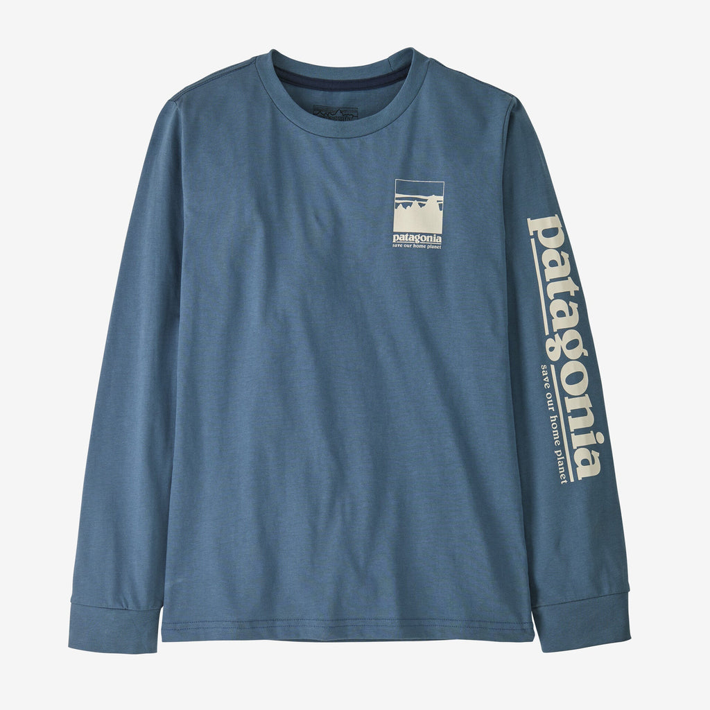 Patagonia Kid's Long Sleeve Alpine Icon T-Shirt - Utility Blue - The Mini Branch