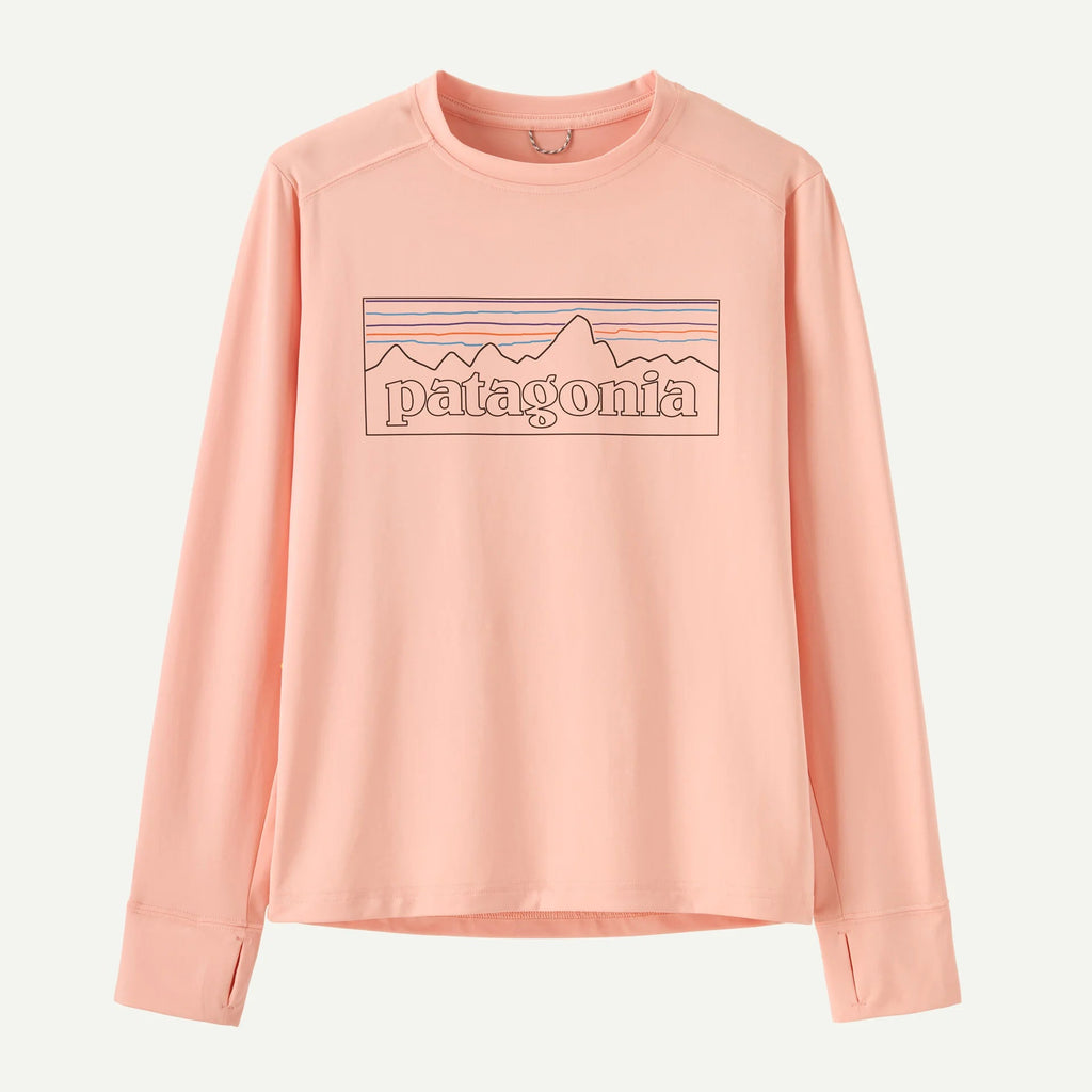 Patagonia Kid's Long Sleeve Capilene Silkweight T-Shirt - P - 6 Outline: Sunlit Pink - The Mini Branch