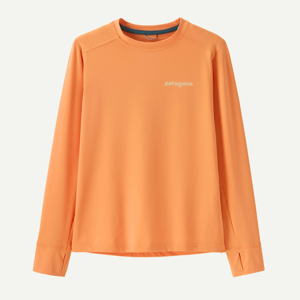 Patagonia Kid's Long Sleeve Capilene Silkweight T-Shirt - Ridge Rise Moonlight: Heirloom Peach - The Mini Branch