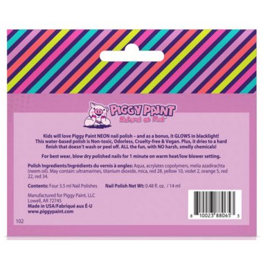 Piggy Paint 4 Neon Fun Polish Box Set 3.5ml - The Mini Branch