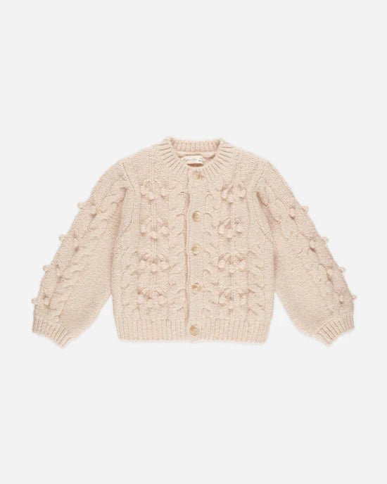 Rylee + Cru Bobble Cardigan - Shell - The Mini Branch