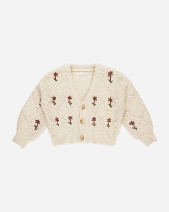 Rylee + Cru Boxy Cardigan - Winter Floral Embroidery - The Mini Branch