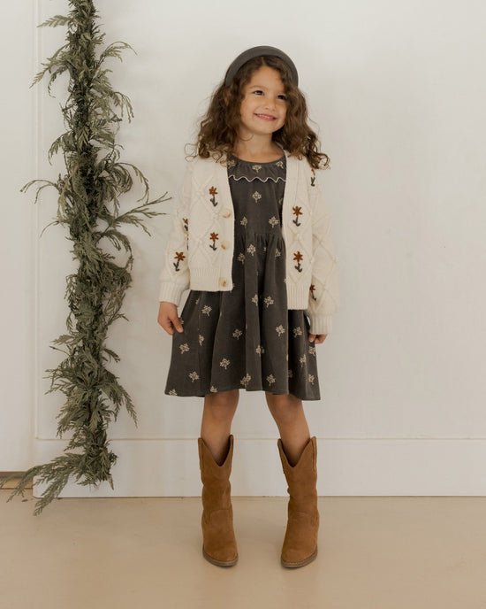 Rylee + Cru Boxy Cardigan - Winter Floral Embroidery - The Mini Branch