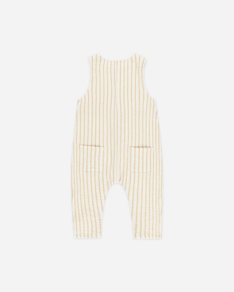 Rylee + Cru Button Jumpsuit - Marigold Stripe - The Mini Branch