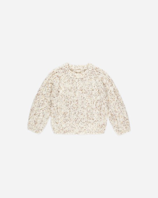 Rylee + Cru Cable - Knit Sweater - Natural Speckle - The Mini Branch