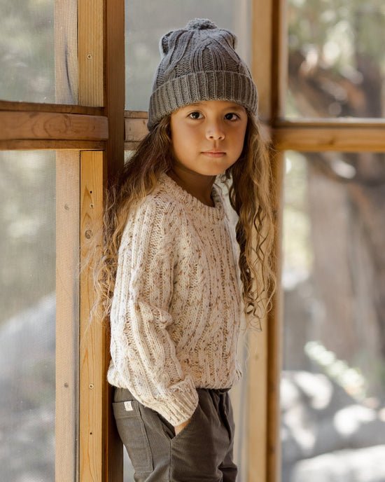 Rylee + Cru Cable - Knit Sweater - Natural Speckle - The Mini Branch