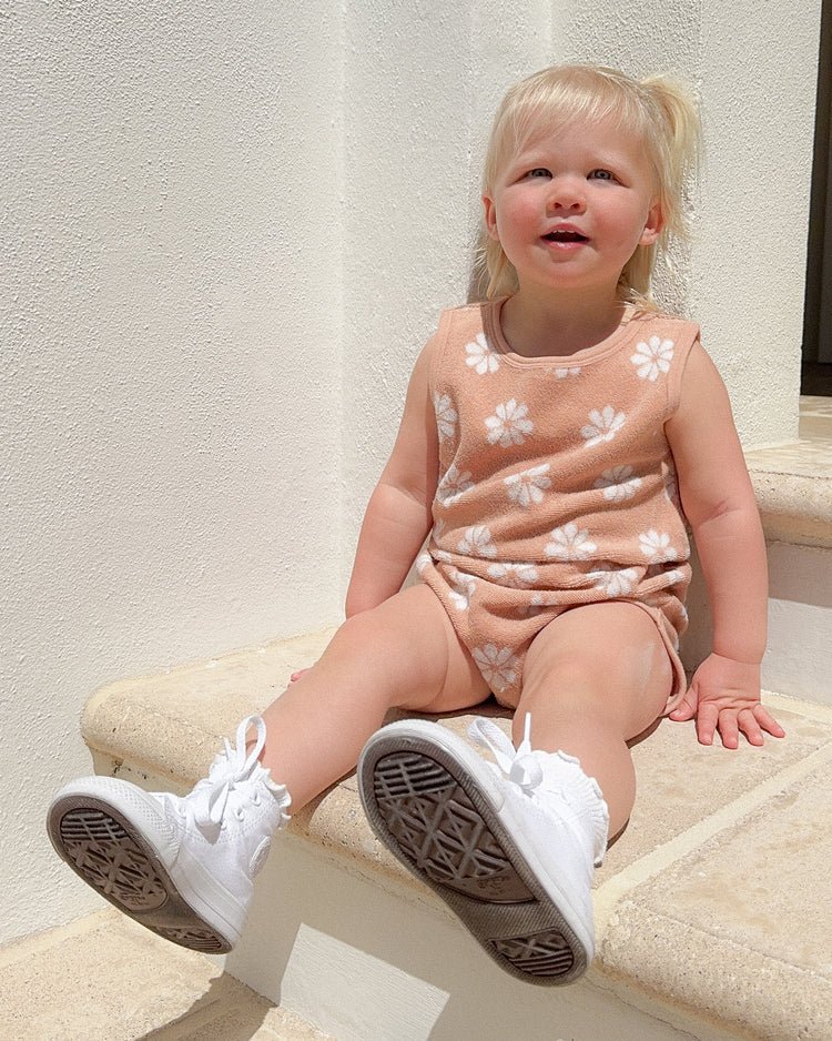 Rylee + Cru Cinch Playsuit - Grapefruit - Daisy - The Mini Branch