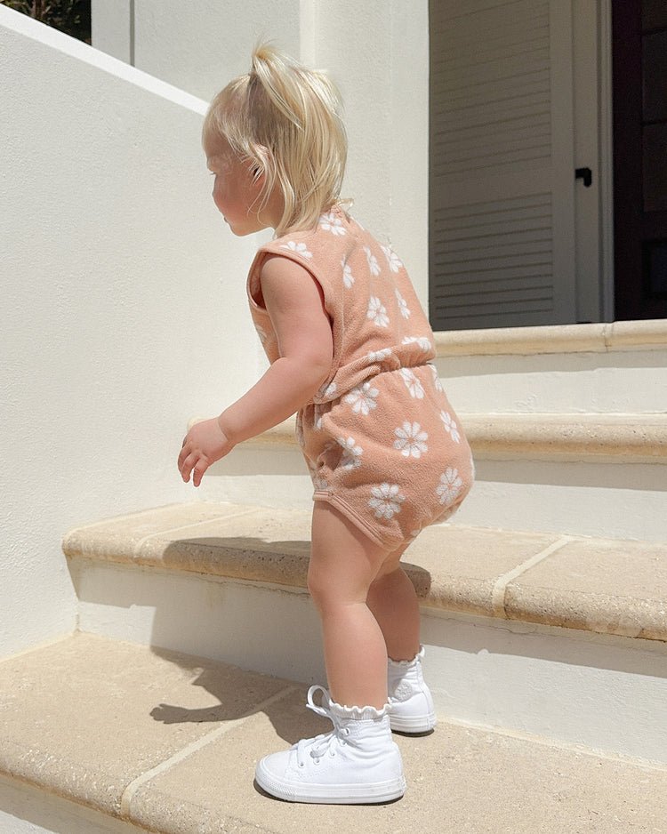 Rylee + Cru Cinch Playsuit - Grapefruit - Daisy - The Mini Branch