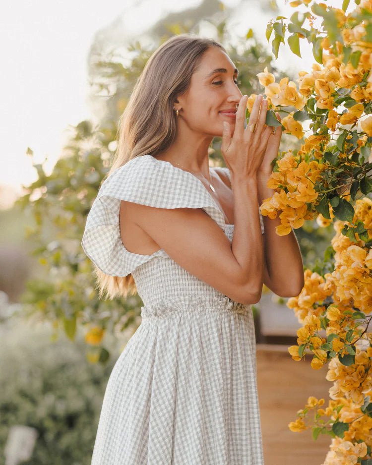 Rylee + Cru Francesca Dress - Eucalyptus Gingham - The Mini Branch
