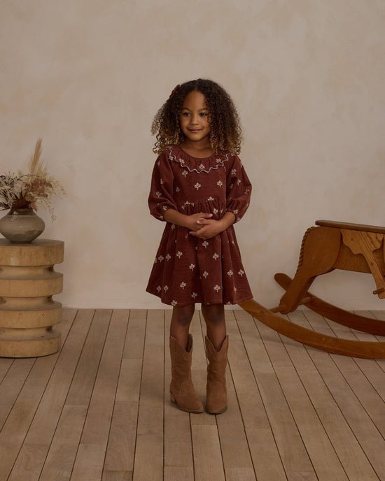 Rylee + Cru Freya Dress - Brick Floral - The Mini Branch