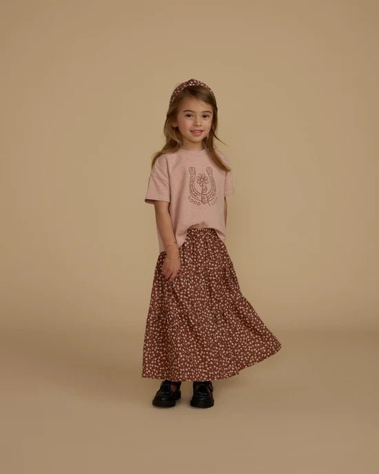 Rylee + Cru Joelle Skirt - Rosette - Brick - The Mini Branch