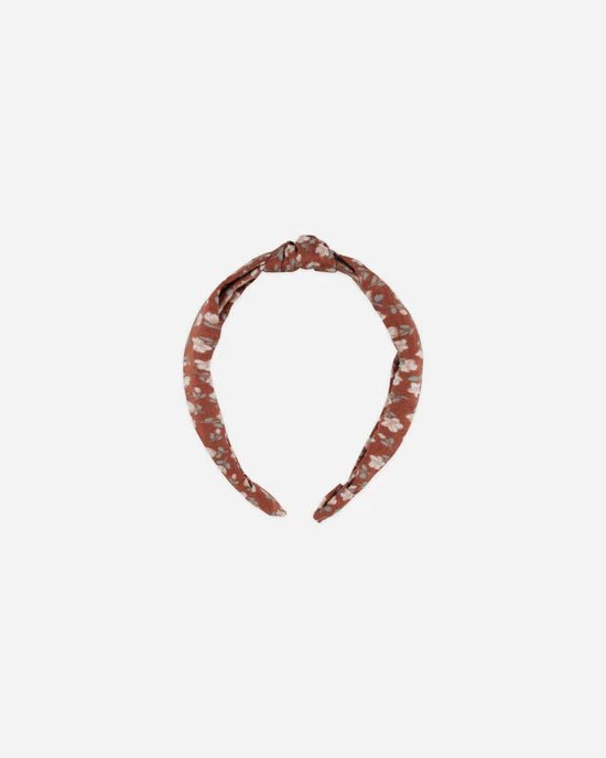 Rylee + Cru Knotted Headband - Rosette - Brick - The Mini Branch