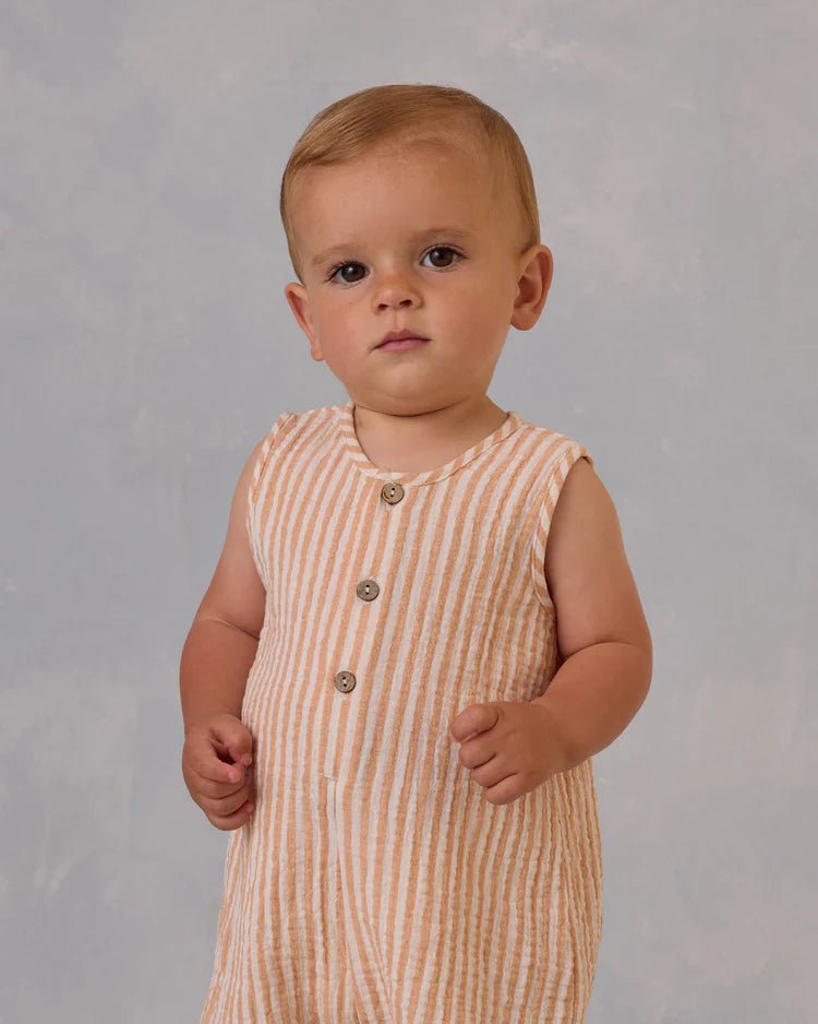 Rylee + Cru Maverick Romper - Grapefruit Stripe - The Mini Branch