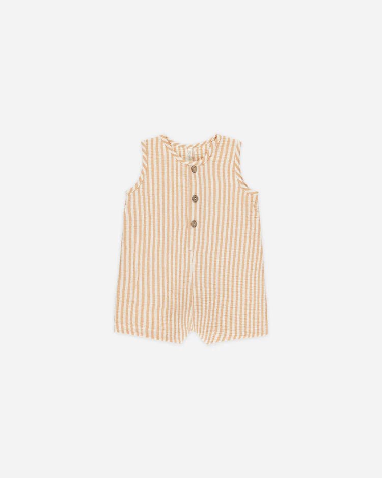 Rylee + Cru Maverick Romper - Grapefruit Stripe - The Mini Branch