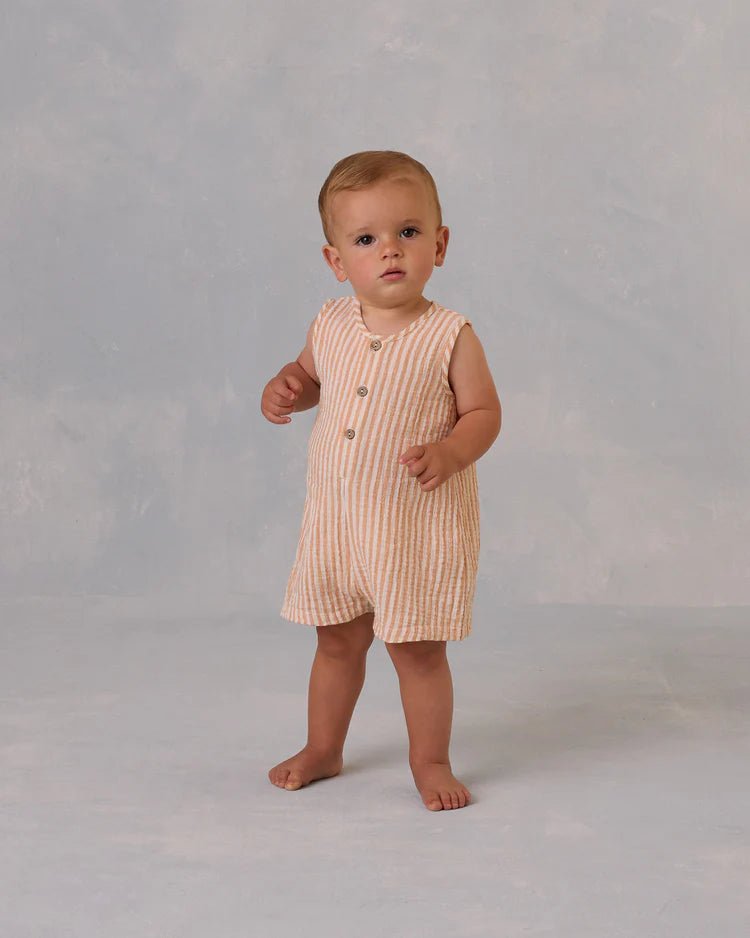 Rylee + Cru Maverick Romper - Grapefruit Stripe - The Mini Branch
