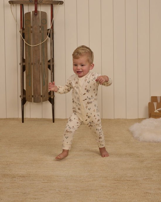 Rylee + Cru Organic Long John Pajamas - Winter Town - The Mini Branch